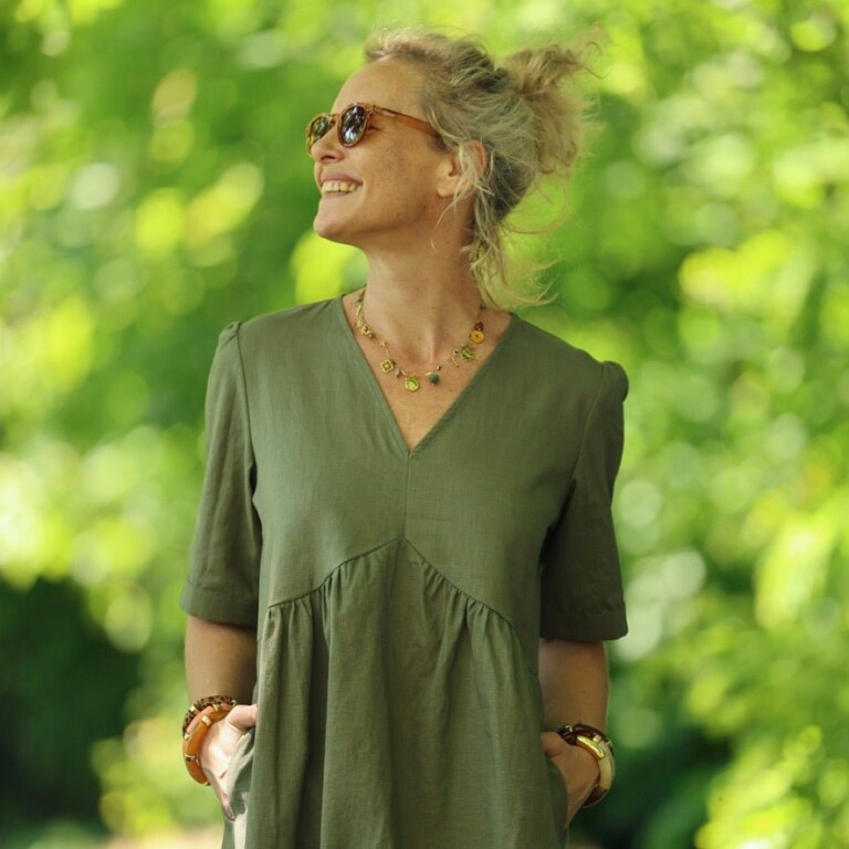 Quintessence - Robe Édonie — Lin kaki – XL