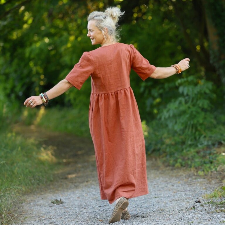 Quintessence - Robe Édonie — Lin terracotta – XXL