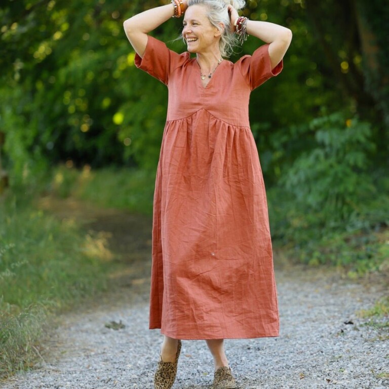 Quintessence - Robe Édonie — Lin terracotta – XXL