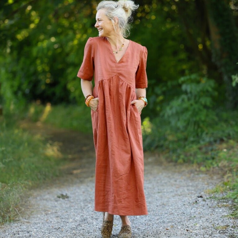 Quintessence - Robe Édonie — Lin terracotta – XXL