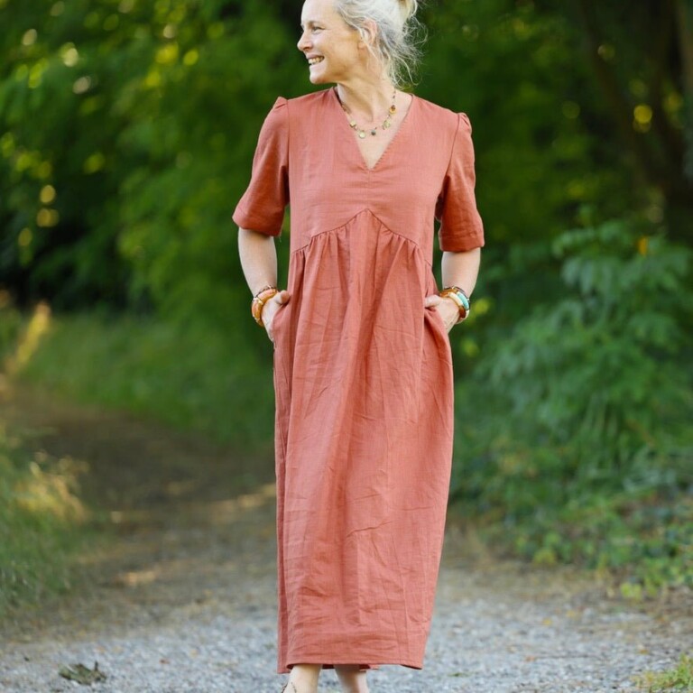 Quintessence - Robe Édonie — Lin terracotta – XXL
