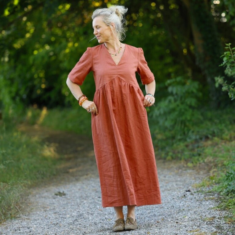 Quintessence - Robe Édonie — Lin terracotta – XXL