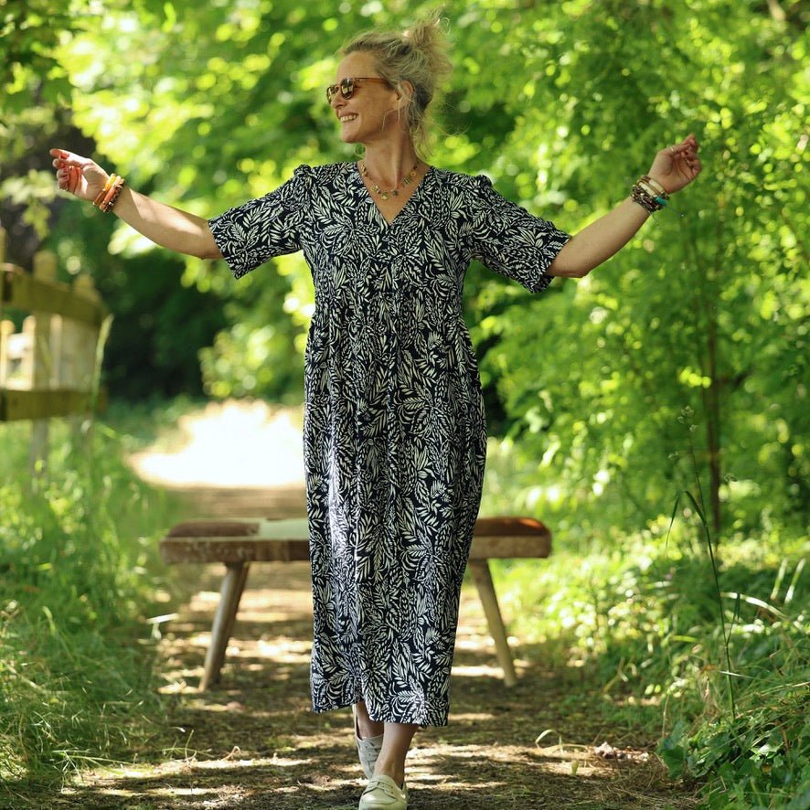 Quintessence - Robe Édonie — Viscose herbier bleu nuit