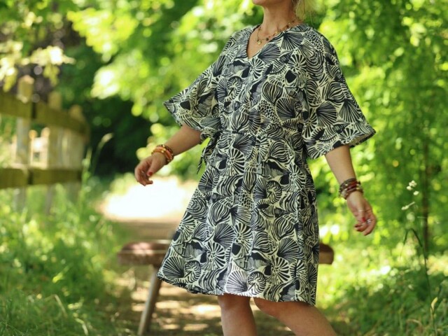 robe joanne double gaze de coton coquillages 1278278 Quintessence - Robe Joanne — Double gaze de coton coquillages – Taille unique