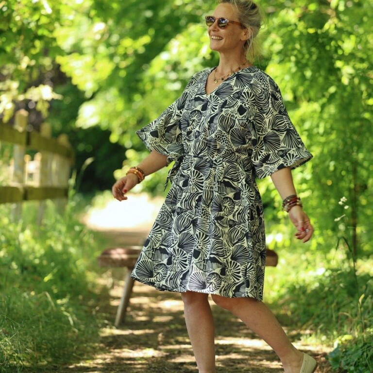 robe joanne double gaze de coton coquillages 1278278 Quintessence - Robe Joanne — Double gaze de coton coquillages – Taille unique