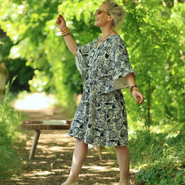 Quintessence - Robe Joanne — Double gaze de coton coquillages – Taille unique
