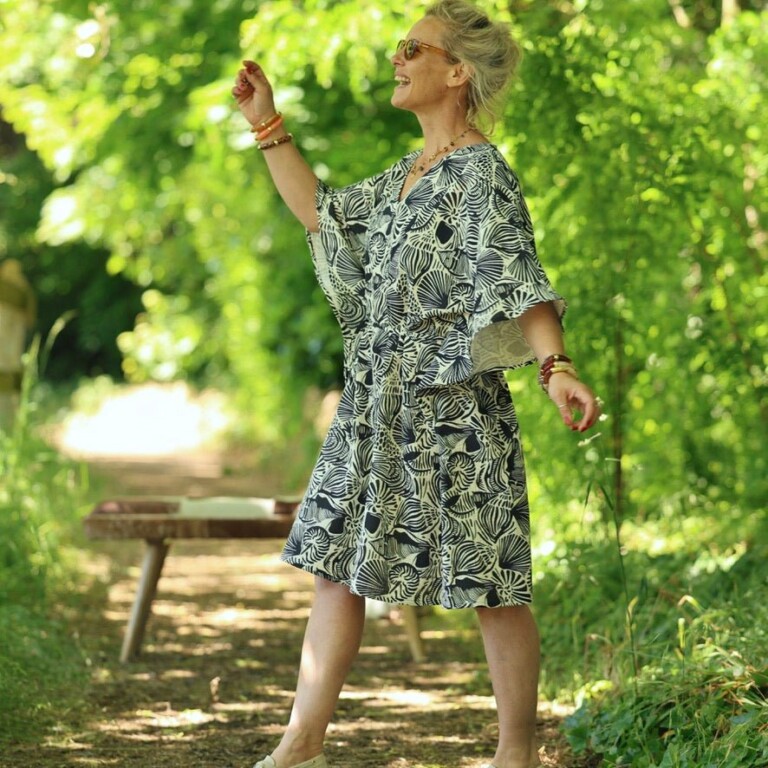 Quintessence - Robe Joanne — Double gaze de coton coquillages – Taille unique
