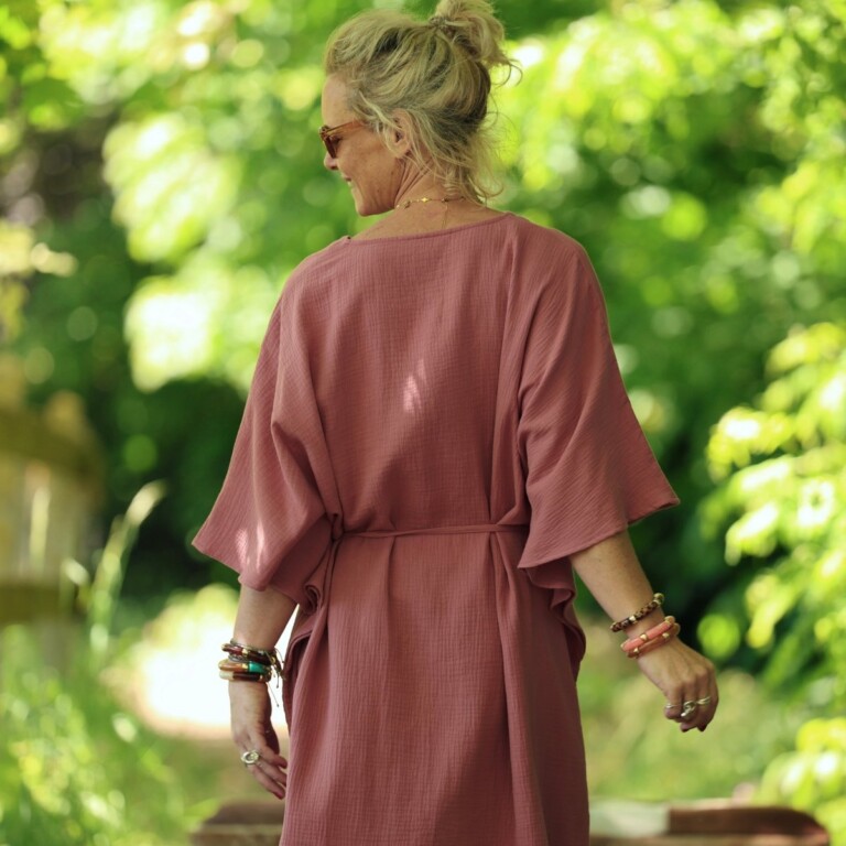 Quintessence - Robe Joanne — Double gaze de coton terracotta – Taille unique
