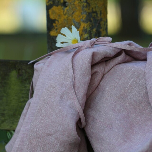 Quintessence - Robe Joanne — Lin chiné rose poudré – Taille unique