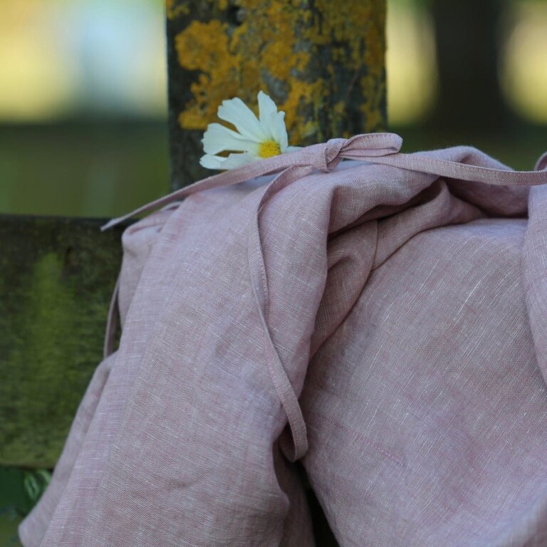 Quintessence - Robe Joanne — Lin chiné rose poudré – Taille unique