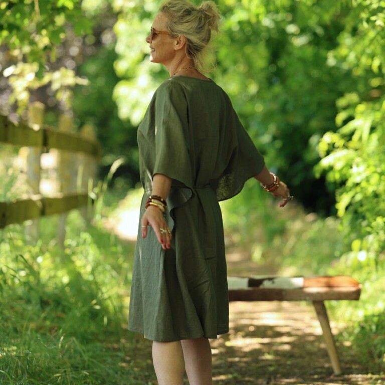 Quintessence - Robe Joanne — Lin kaki – Taille unique