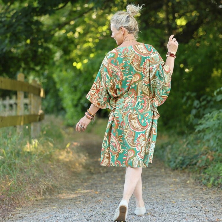 Quintessence - Robe Joanne — Viscose vert lumière – Taille unique