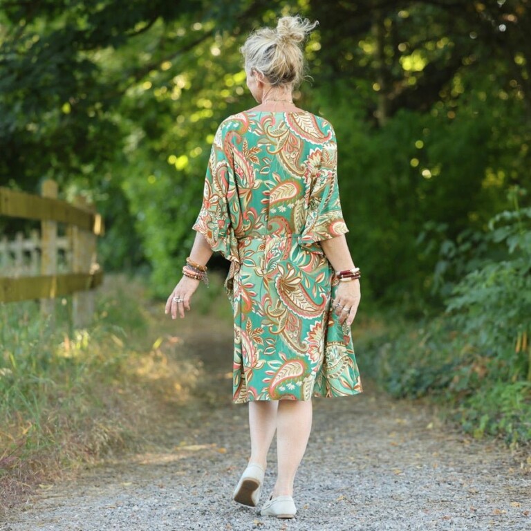 Quintessence - Robe Joanne — Viscose vert lumière – Taille unique