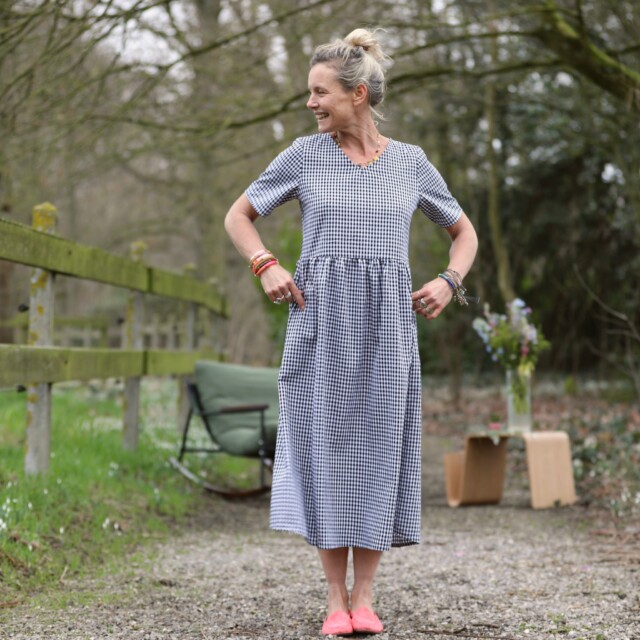 Meta SS25 - Robe Juliette - Coton vichy noir – XXL