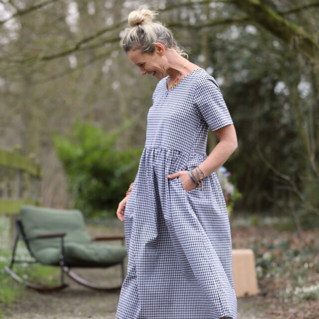 Meta SS25 - Robe Juliette - Coton vichy noir – XXL