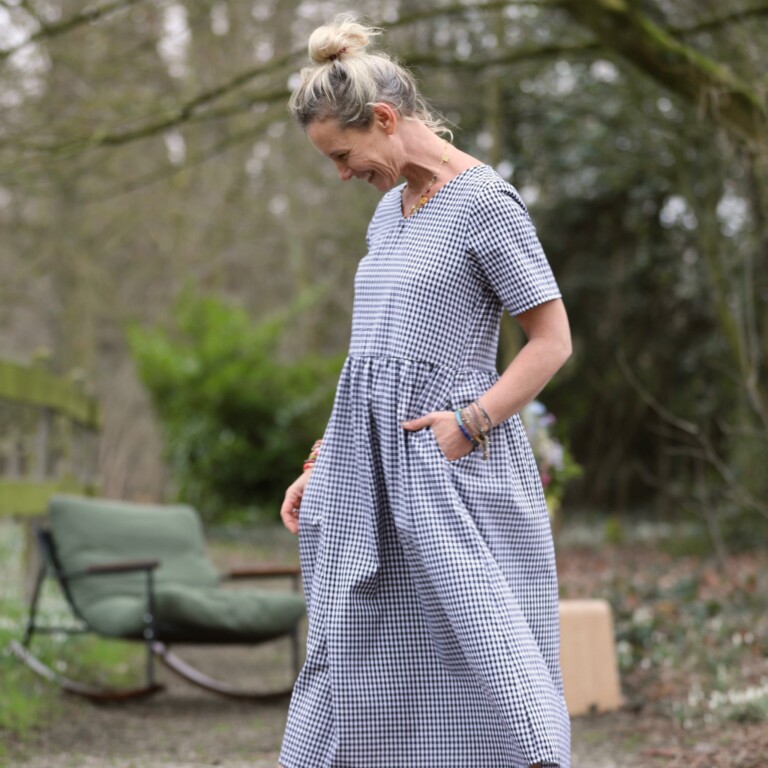 Meta SS25 - Robe Juliette - Coton vichy noir – XXL