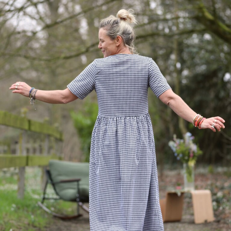 Meta SS25 - Robe Juliette - Coton vichy noir – XXL