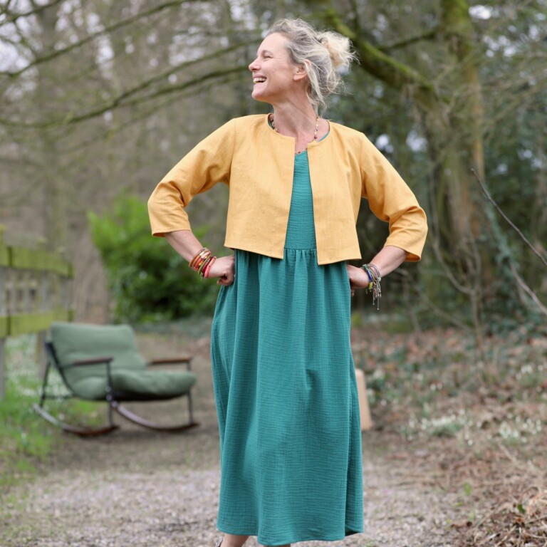 Meta SS25 - Robe Juliette - double gaze de coton vert printemps – XXL
