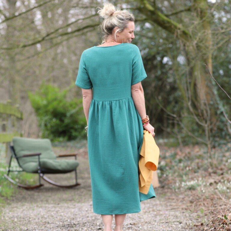 Meta SS25 - Robe Juliette - double gaze de coton vert printemps – XXL
