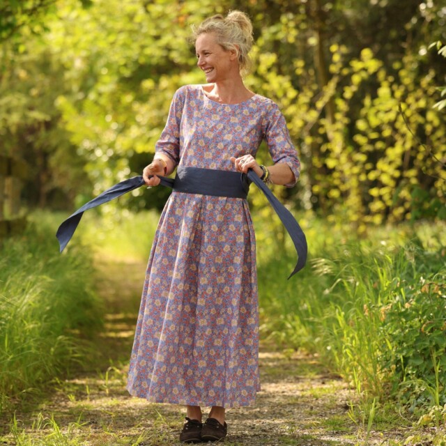 Quintessence - Robe Louisa manches 3/4 – Coton matin provençal – XXL