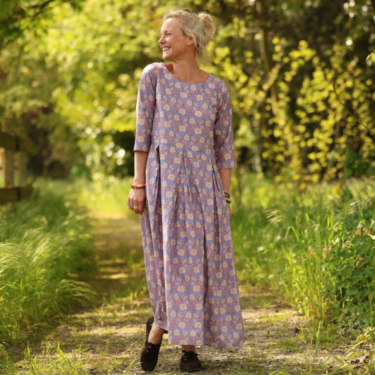 Quintessence - Robe Louisa manches 3/4 – Coton matin provençal – XXL