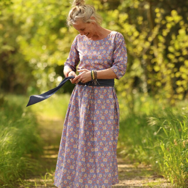 Quintessence - Robe Louisa manches 3/4 – Coton matin provençal – XXL