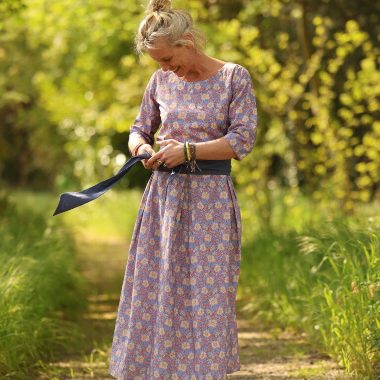 Quintessence - Robe Louisa manches 3/4 – Coton matin provençal – XXL