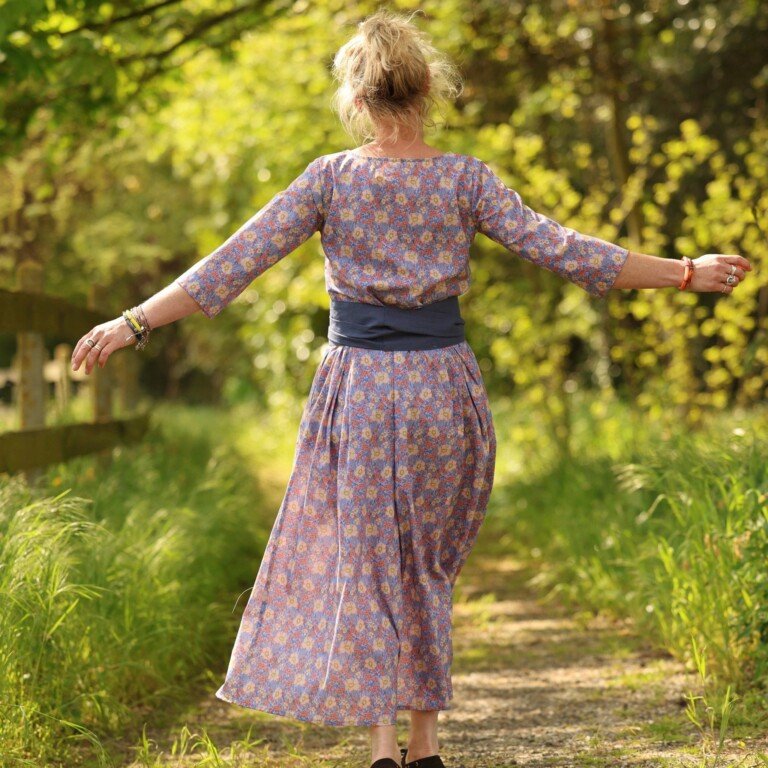 Quintessence - Robe Louisa manches 3/4 – Coton matin provençal – XXL