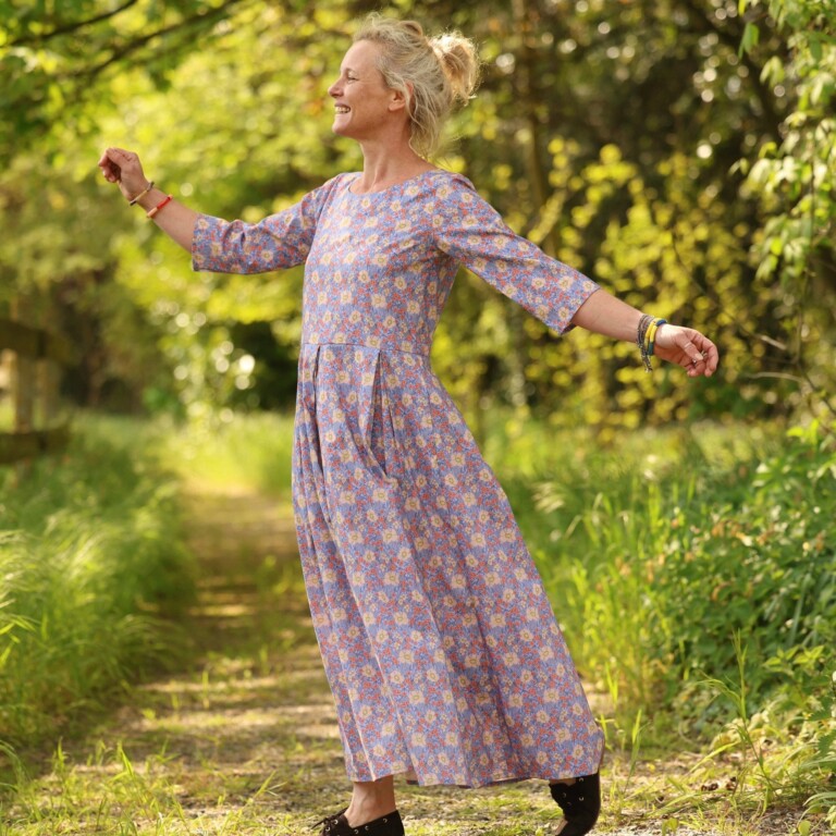 Quintessence - Robe Louisa manches 3/4 – Coton matin provençal – XXL