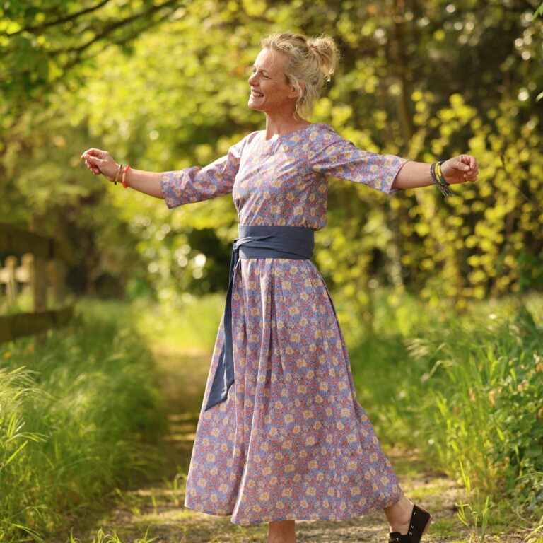 Quintessence - Robe Louisa manches 3/4 – Coton matin provençal – XXL