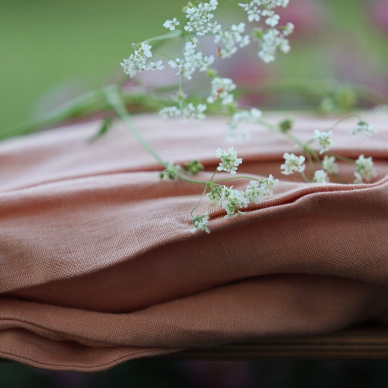 Quintessence - Robe Louisa manches 3/4 – Lin abricot – XXXL