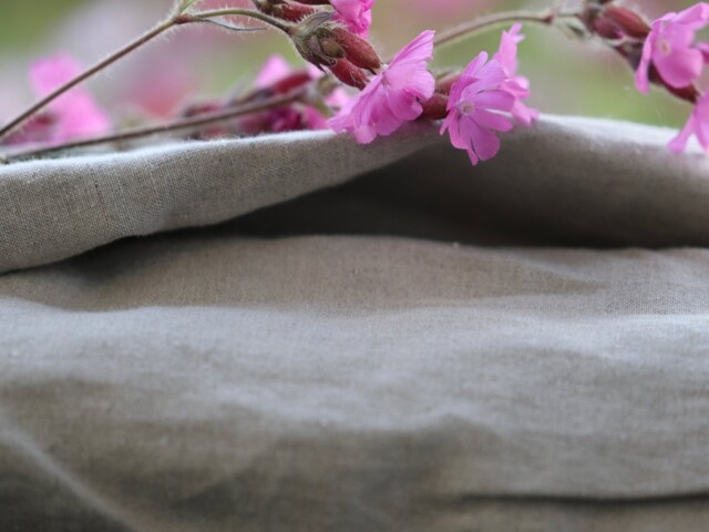 Quintessence - Robe Louisa manches 3/4 – Lin naturel – M