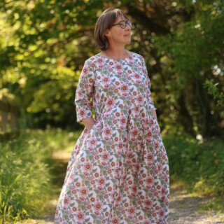 Quintessence - Robe Louisa manches 3/4 – Coton roseraie sauvage