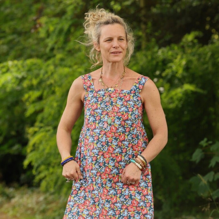 Quintessence - Robe Sybille — Coton lavé Fleurs de juin – XXL