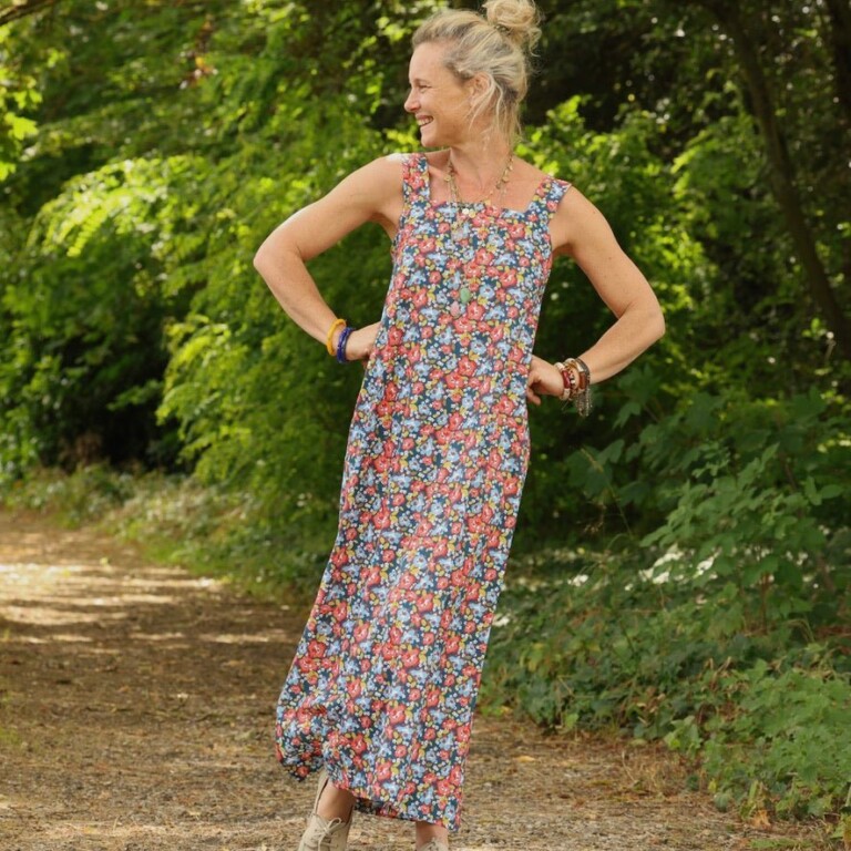 robe sybille coton lave fleurs de juin 7559337 Quintessence - Robe Sybille — Coton lavé Fleurs de juin – XXL