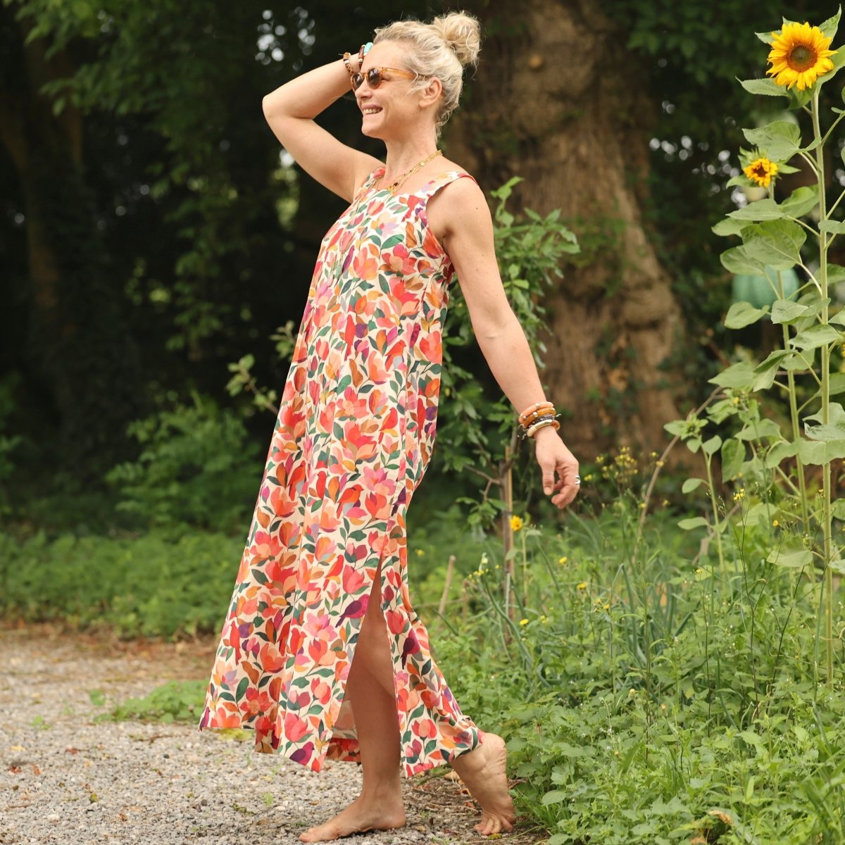 robe sybille coton lave jardin secret 8751192 Quintessence - Robe Sybille — Coton lavé jardin secret – L