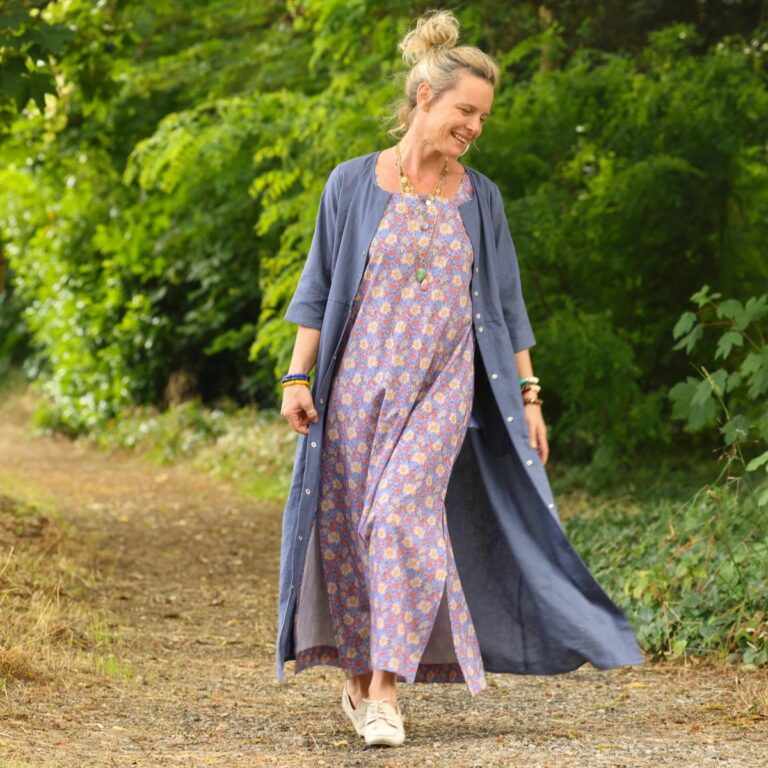 Quintessence - Robe Sybille — Coton lavé Matin provençal – XXL