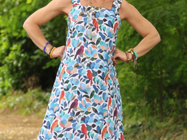 robe sybille oiseaux bleus 1526308 Quintessence - Robe Sybille — Oiseaux bleus – XXL