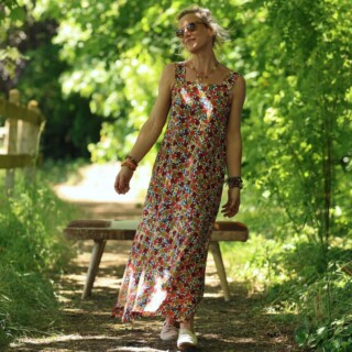 Robe Sybille — Viscose jardin Majorelle par la marque Quintessence Quintessence - Robe Sybille — Viscose jardin Majorelle