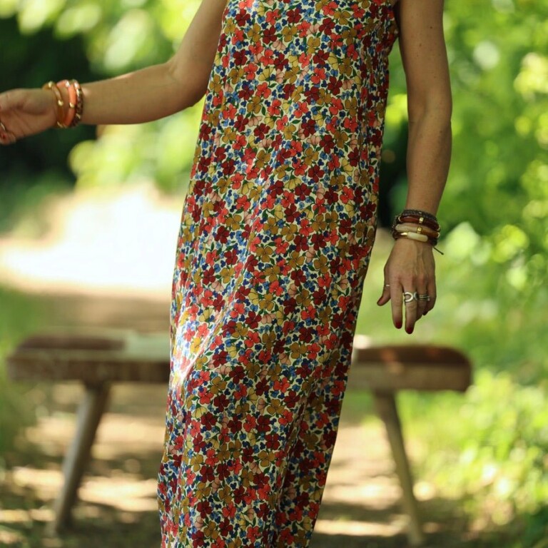Quintessence - Robe Sybille — Viscose jardin Majorelle – XXL