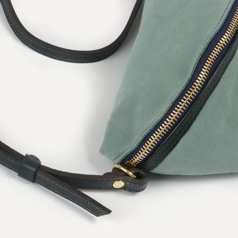 Bleu De Chauffe - Sac banane Bea / Cuir Velours - Vert jade