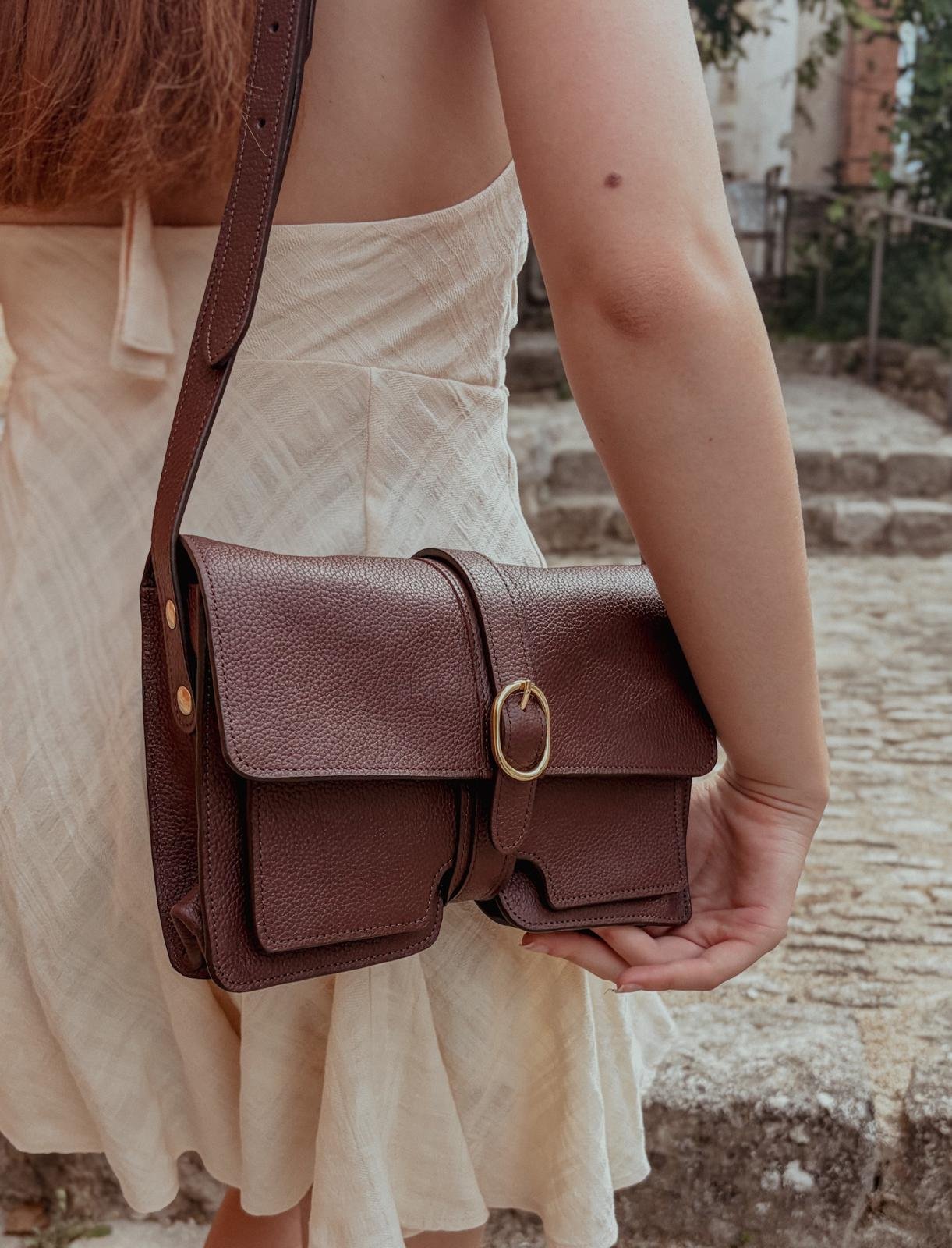 sac cuir chocolat 1 Maison Rottier - Maroquinerie fabriquée en France - Sac en Cuir Marron Chocolat - Justine