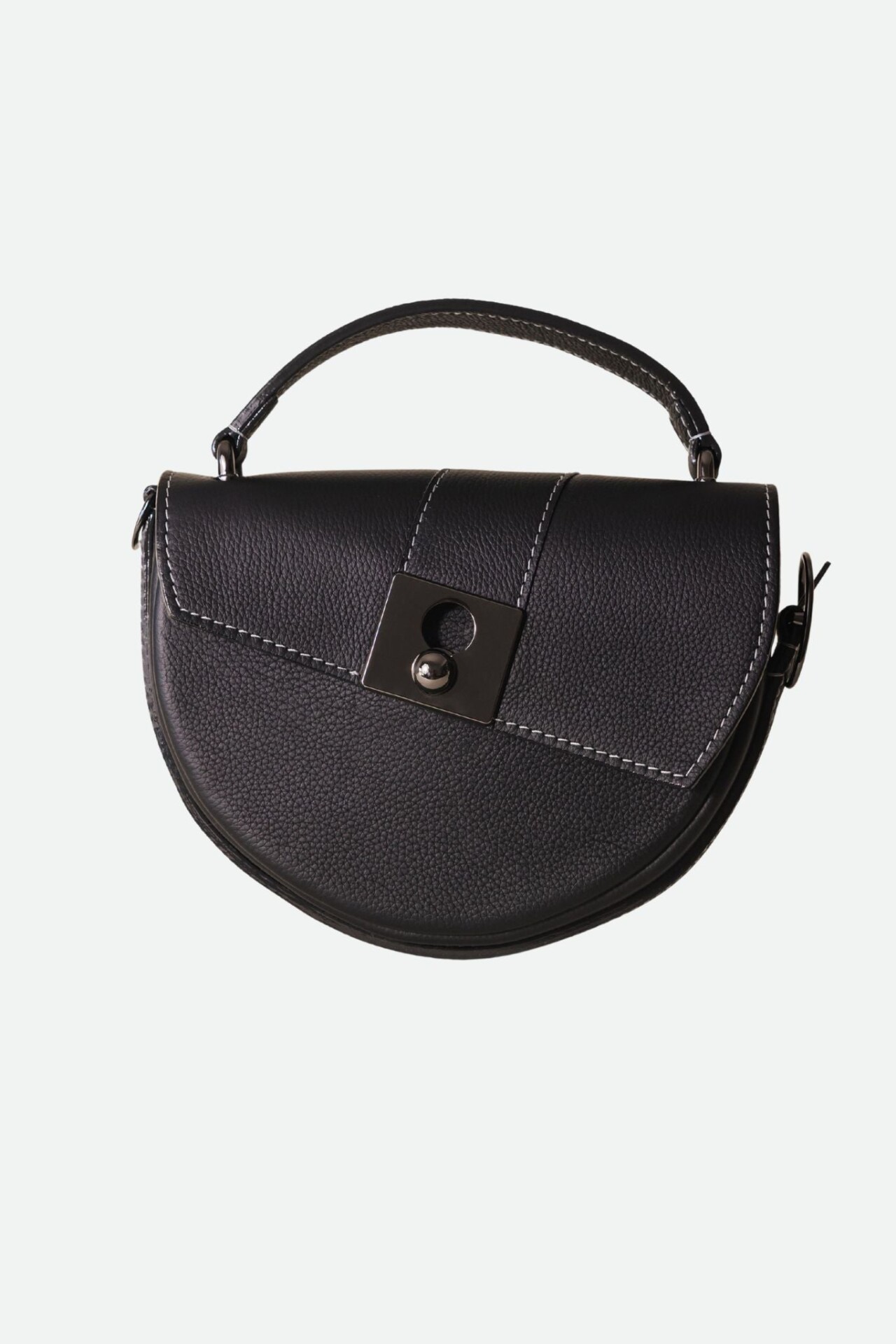 sac demi lune noir grain Nodie's - Côme - noir grainé