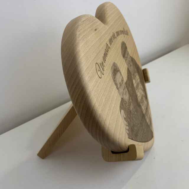 Sève et Copeaux - Cœur souvenir personnalisé (format : moyen)
