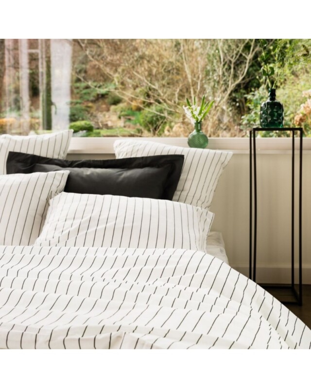 Blanc de Gérardmer - Taie d’oreiller en Percale imprimée Fil d’argent 65x65cm et 50×75 cm