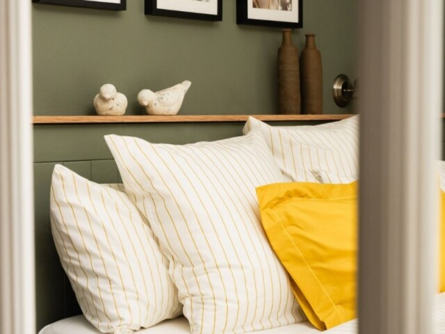 Blanc de Gerardmer - Taie d'oreiller en Percale imprimée Fil d'or 65x65cm et 50x75 cm