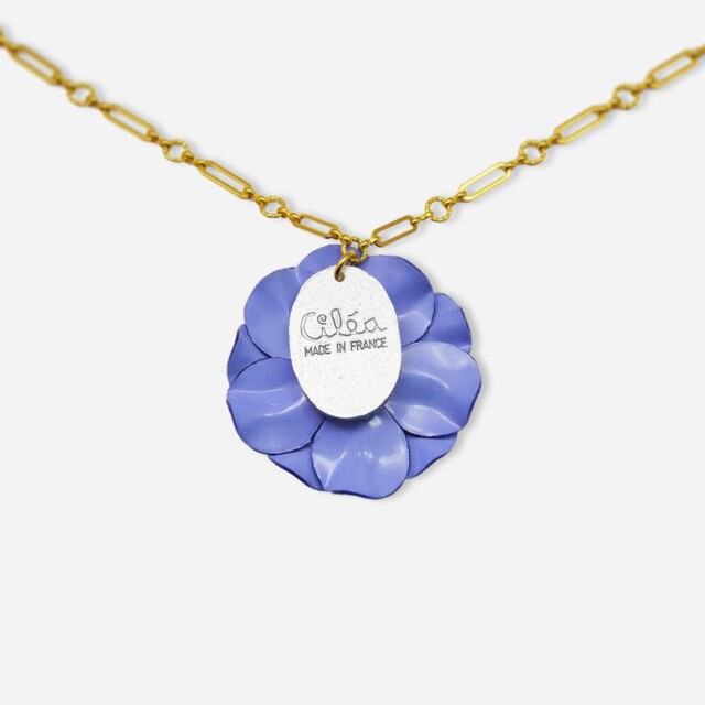 Ciléa Paris - Pendentif Géranium - Maxi – Rouge / Je ne veux pas la chaîne