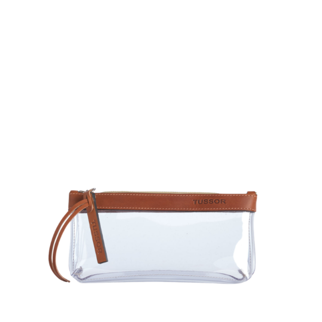 Trousse PVC et cuir Gold Médium1 par la marque TUSSOR TUSSOR - Trousse PVC et cuir Gold Médium1