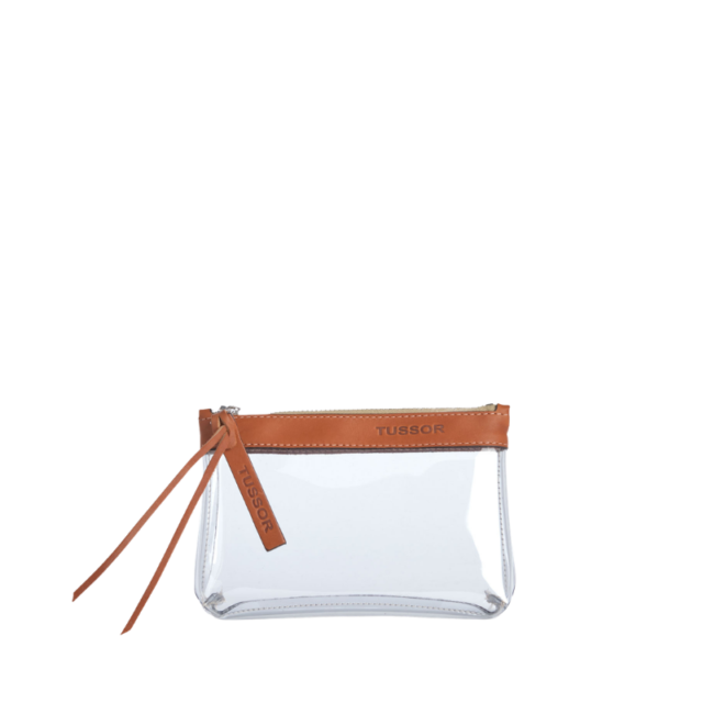 Trousse PVC et cuir Gold Small par la marque TUSSOR TUSSOR - Trousse PVC et cuir Gold Small