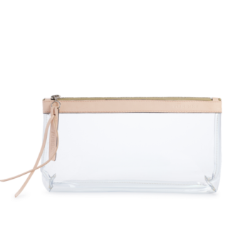 TUSSOR - Trousse PVC et cuir Poudré Large